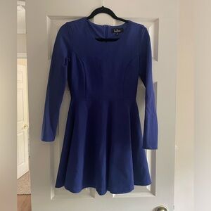 Lulus Long Sleeve Blue Dress